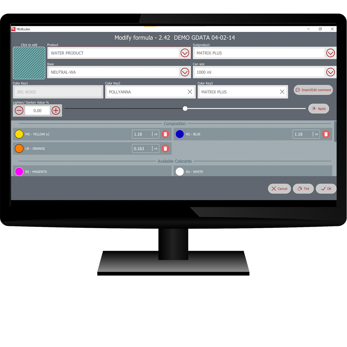 TRUEcolor tinting software -4